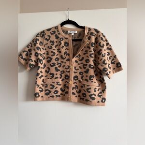 Vigoss Tan Leopard Print Sweater